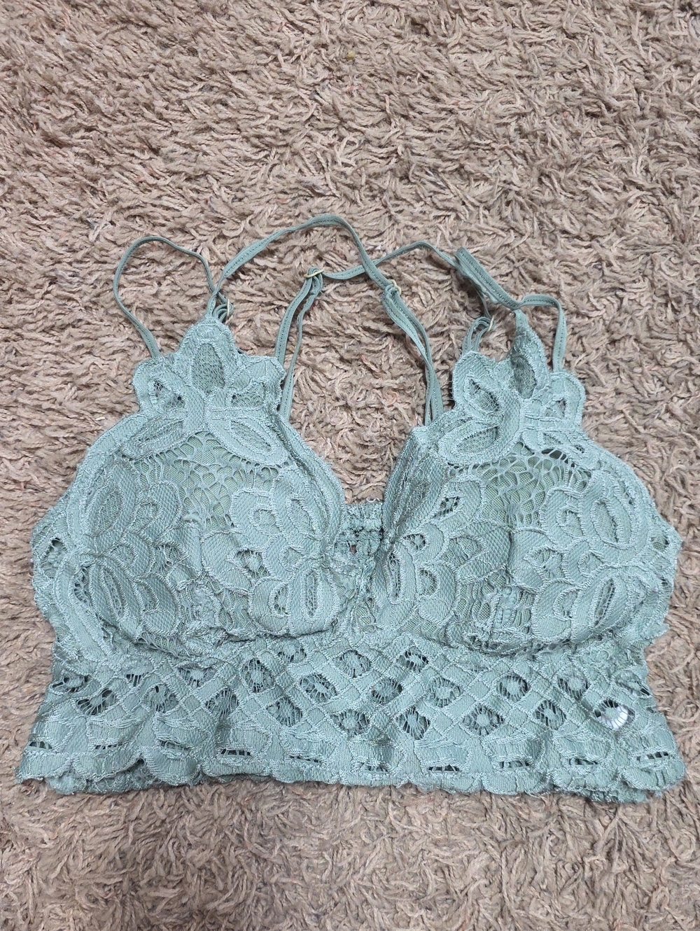 Floral Lace Bralette in Sage Green - Women's Intimates